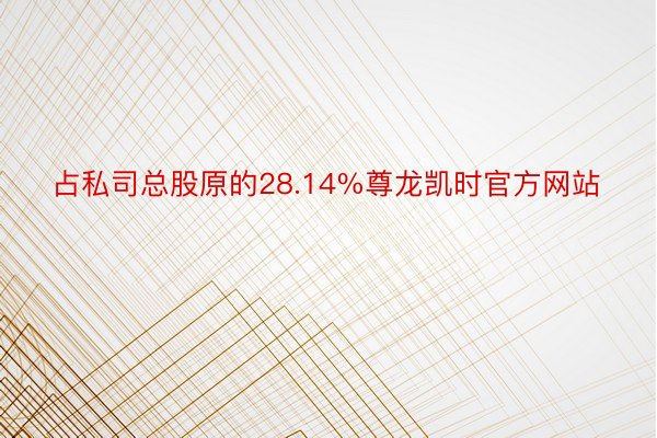 占私司总股原的28.14%尊龙凯时官方网站
