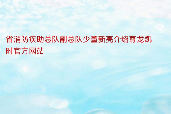 省消防疾助总队副总队少董新亮介绍尊龙凯时官方网站