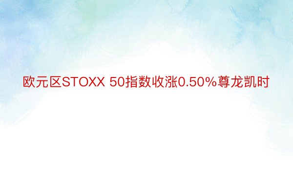 欧元区STOXX 50指数收涨0.50%尊龙凯时